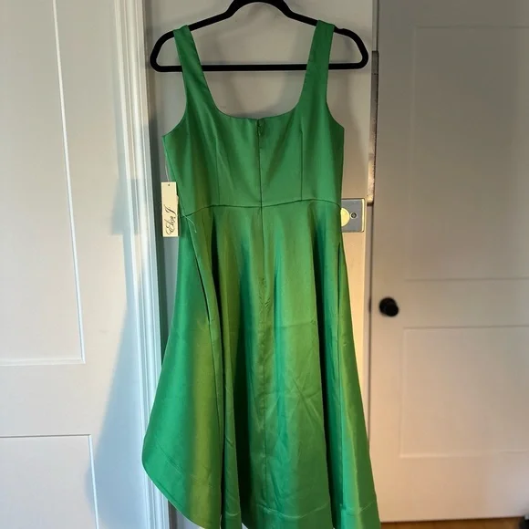Eliza J Green Asymmetric Fit and Flare Dress - Picture 6 of 11